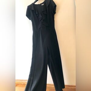 Danny & Nicole Black Ruffle-Front Jumpsuit